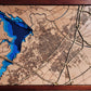 Wood Layered Lake Waco Texas Map