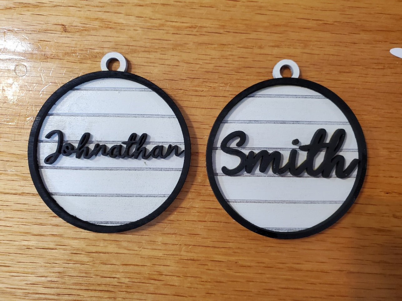 Custom Name Shiplap Christmas Ornaments
