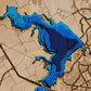Wood Layered Lake Waco Texas Map